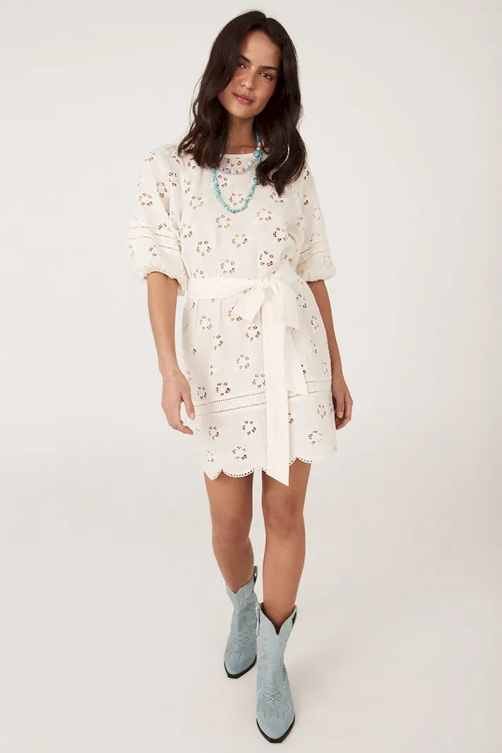 Love Note Broderie Tunic Dress hoarse - Dresses