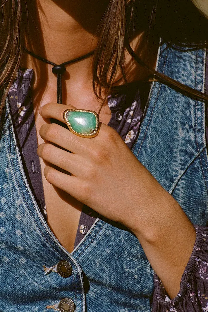 memory Desert Flower Stone Ring - Jewelry